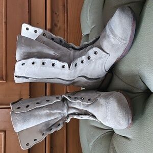 All Saints Nubuck Leather boots pebble grey S 6